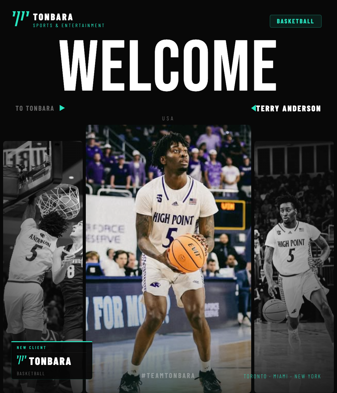 Tonbara Sports Signs High Point Forward Terry Anderson