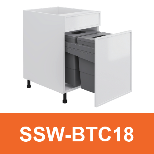 Base Trash Can Cabinet 1 Drawer, 1 Door PLY-SSW-BTC18