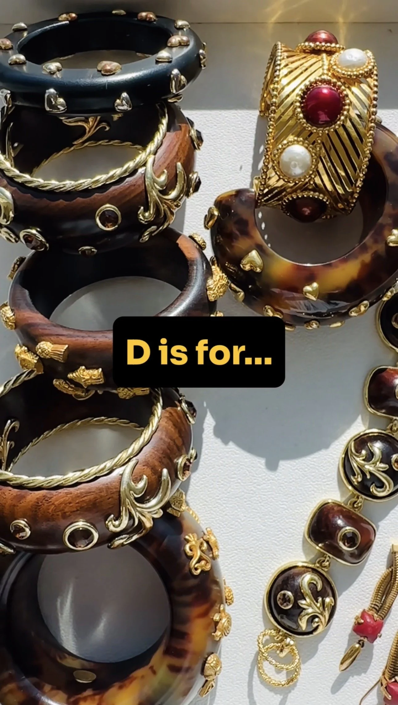 Dominique Aurientis statement jewelry featured in the D collection of the IFEYA ABCs of Vintage Jewelry