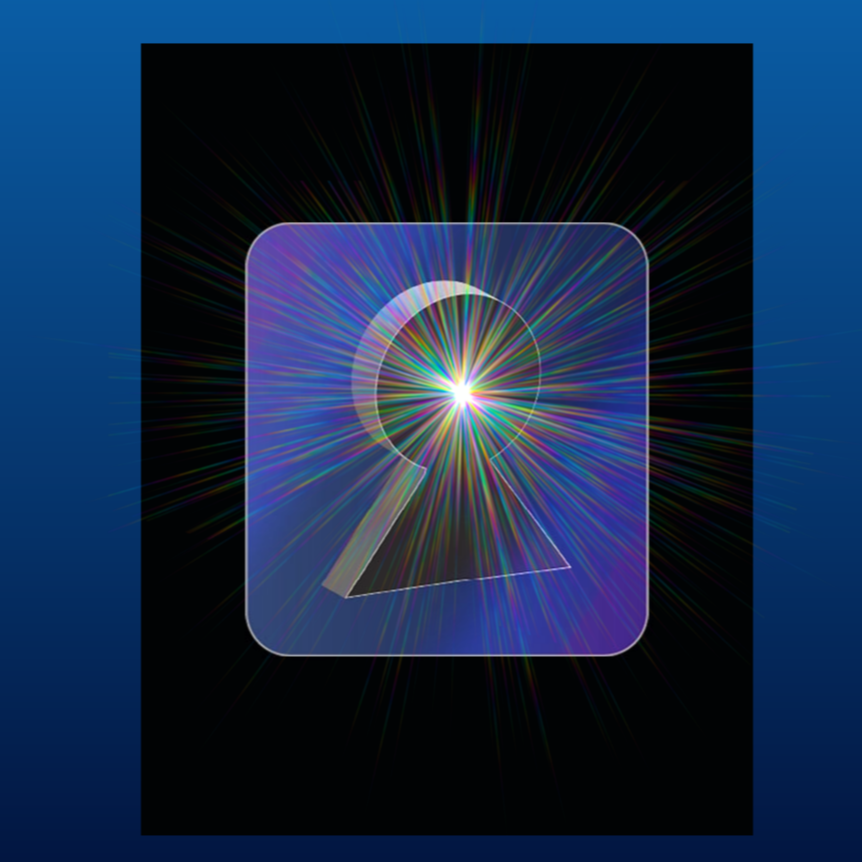 A digital graphic featuring the number 2 with a radiant burst of multicolored light.