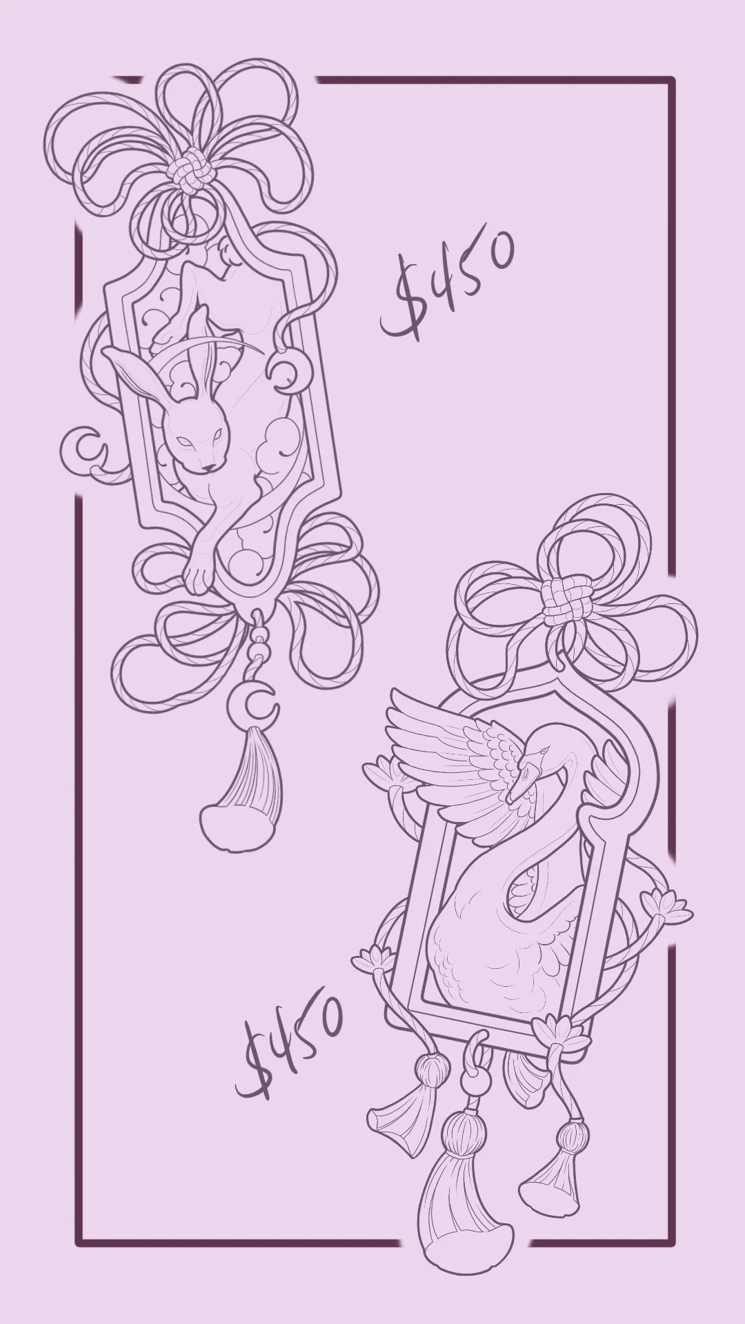 Rabbit & Swan Omamori