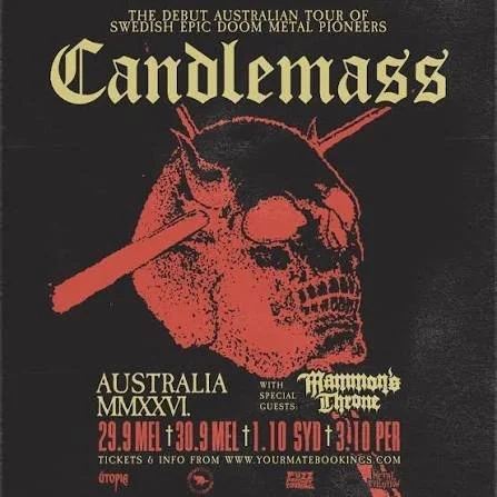[Gig Review] Candlemass &amp; Mammon’s Throne @ The Corner Hotel 30.09.2026