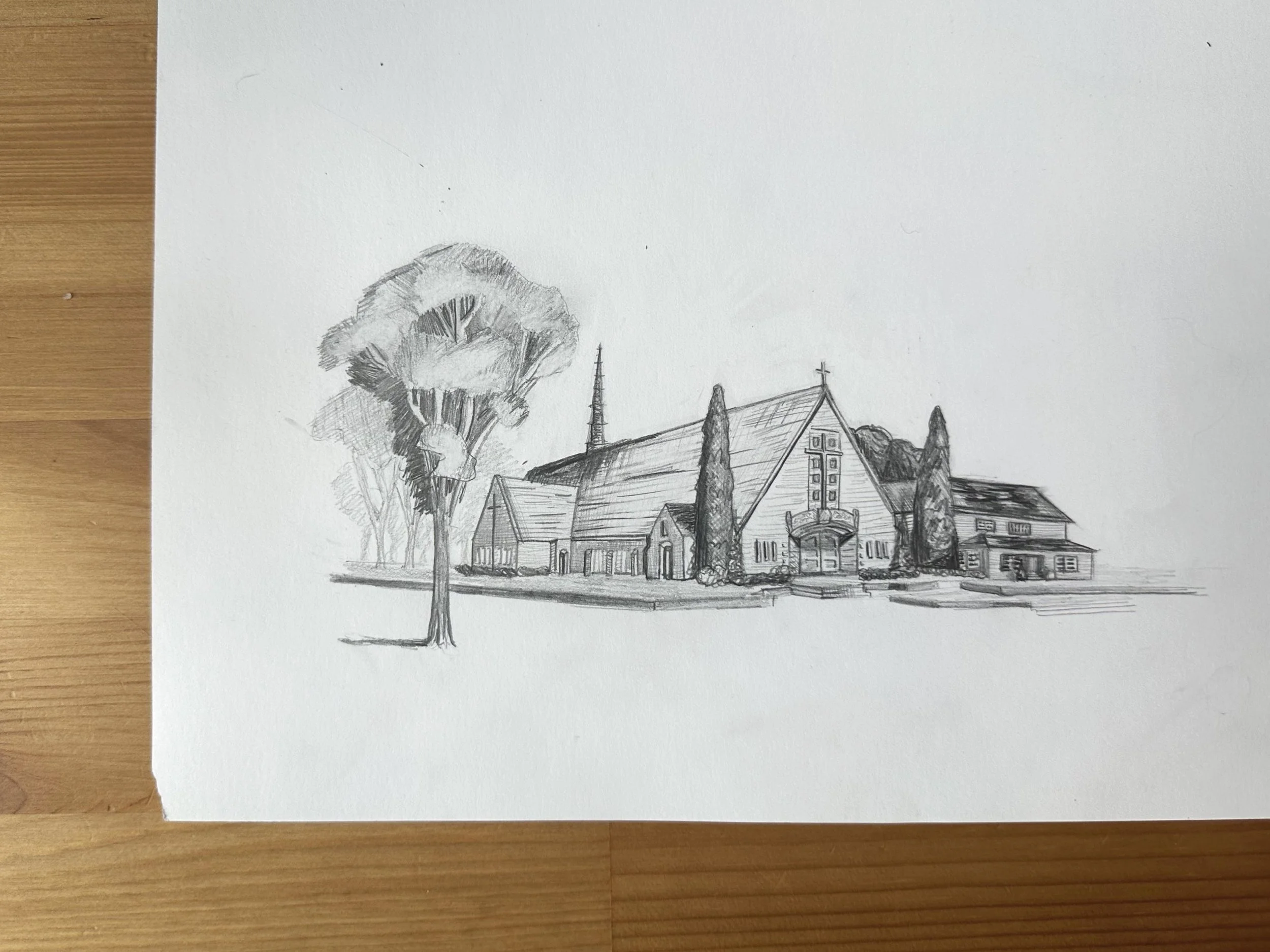 “North Platte”, Graphite on Paper, 5”x7”, 2024