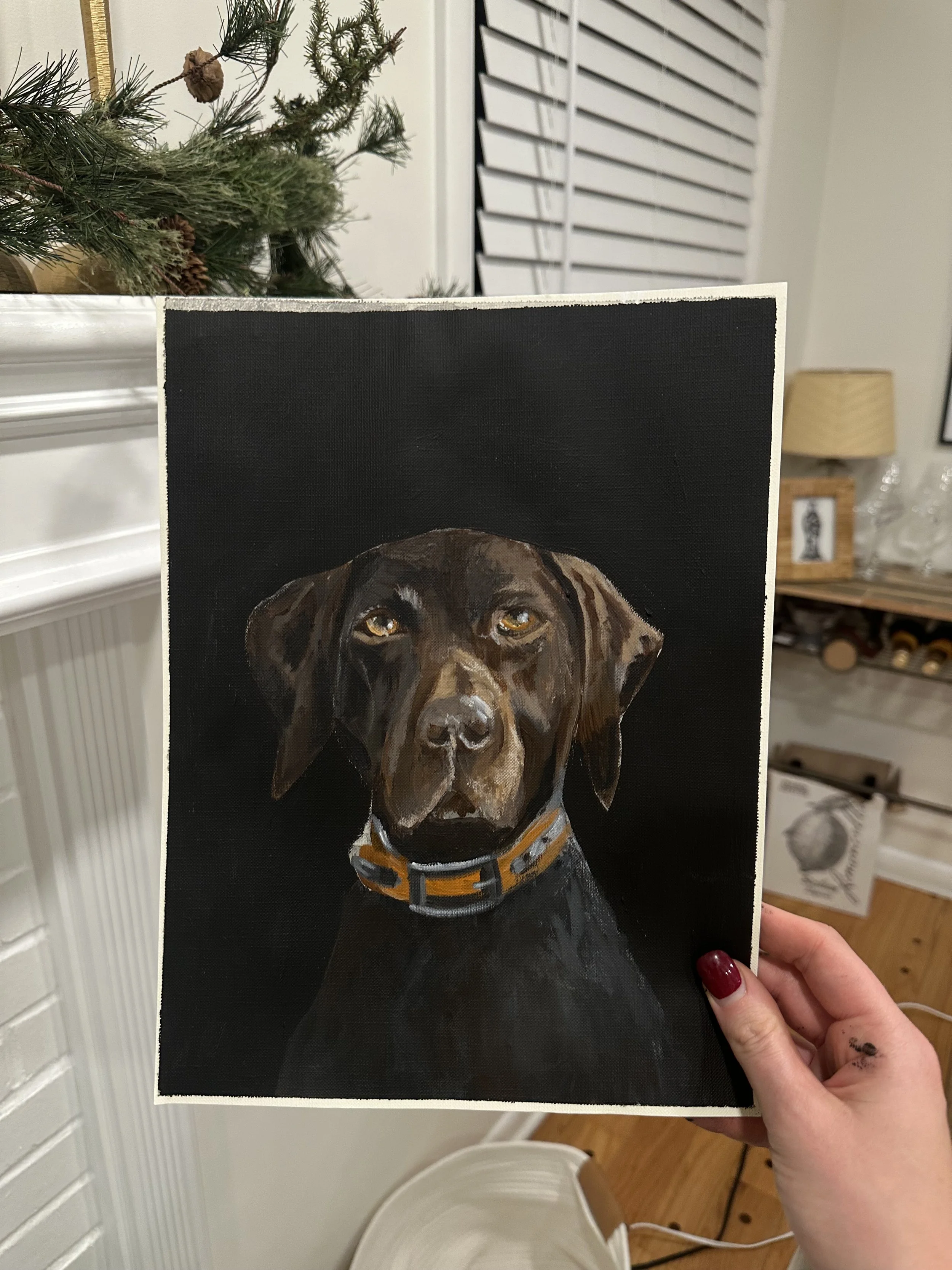 “George”, Acrylic on Paper, 9”x12”, 2024