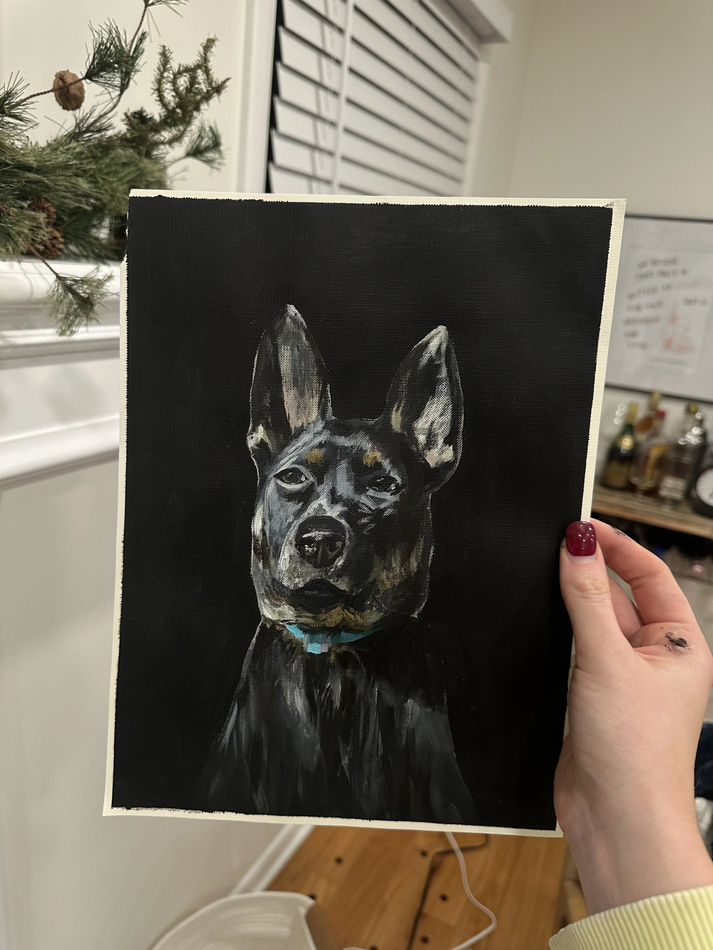 “Marv”, Acrylic on Paper, 9”x12”, 2024