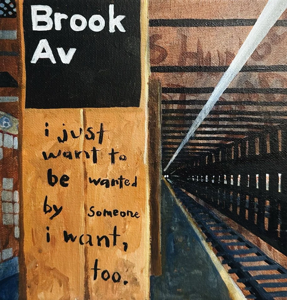 “Brook Av.”, Acrylic on Canvas, 8”x8”, 2024