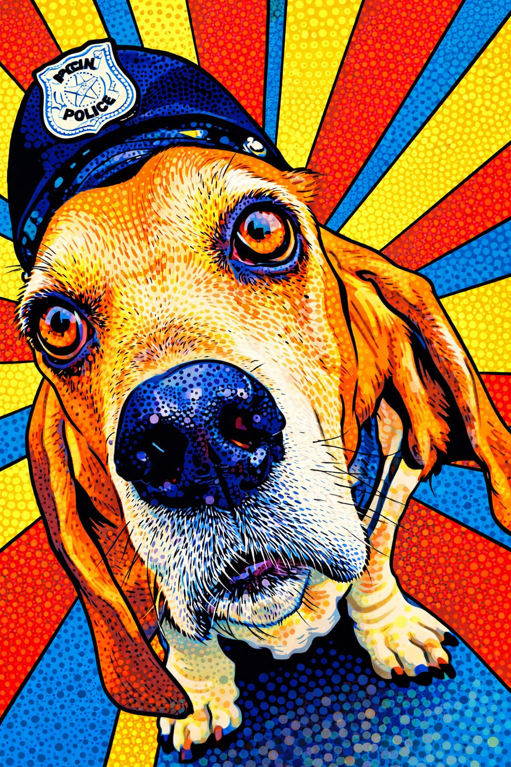 A dog in a pop art style