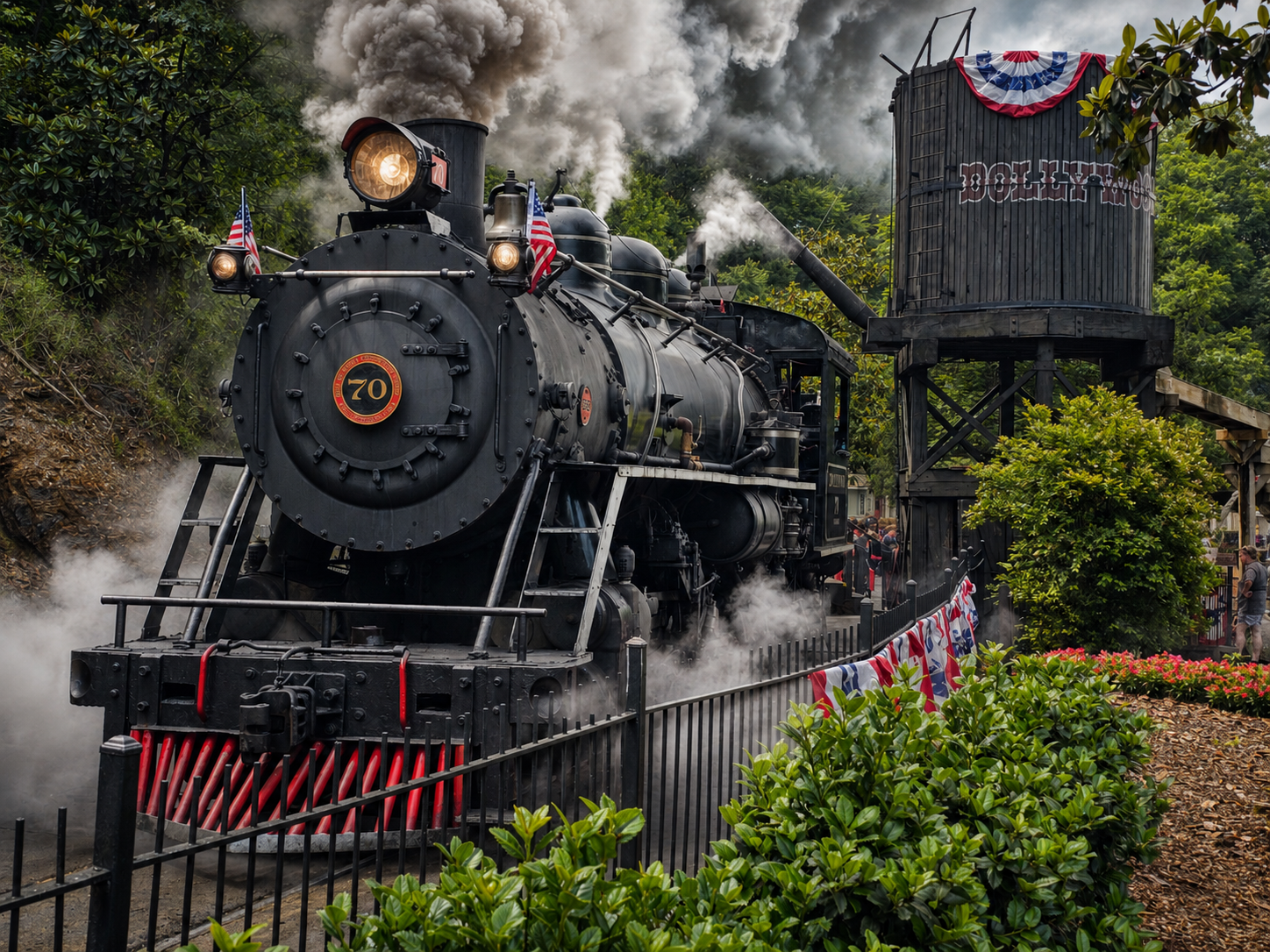 Train at the station with Smoke