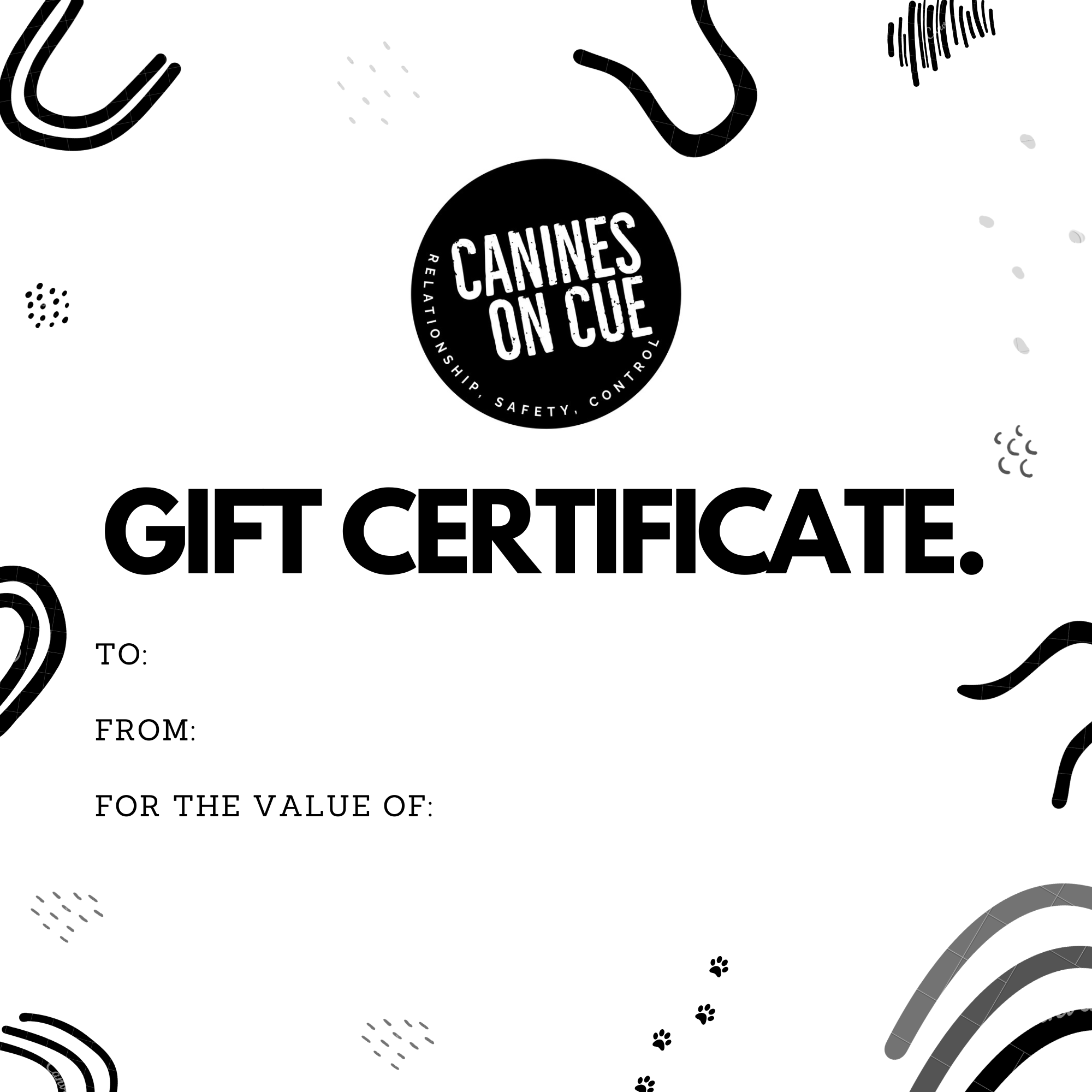 Dog Training Gift Card
