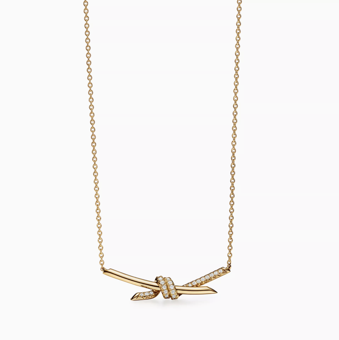 Dây chuyền Tiffany Knot bản to đính kim