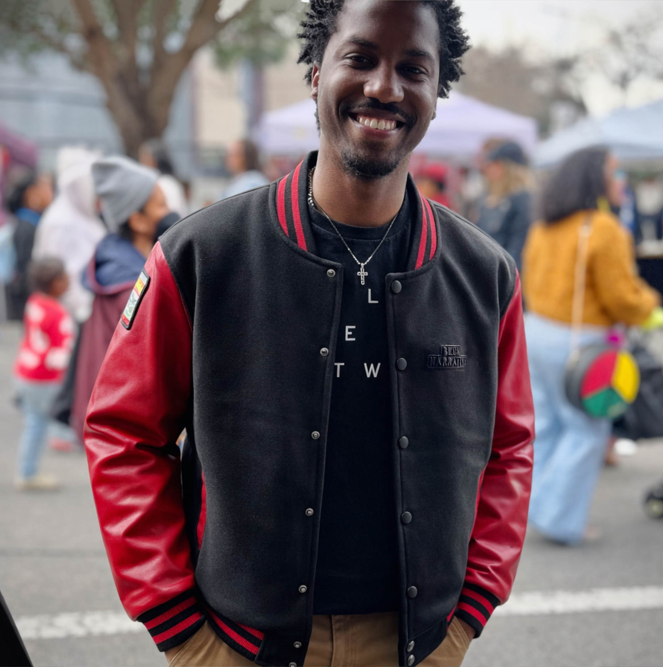Letterman Jacket Black/Red (Black Educated King)