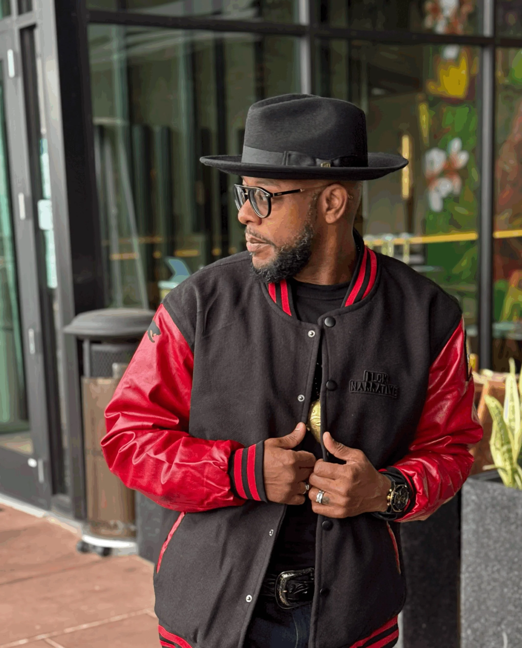 Letterman Jacket Black/Red (Black Educated King)