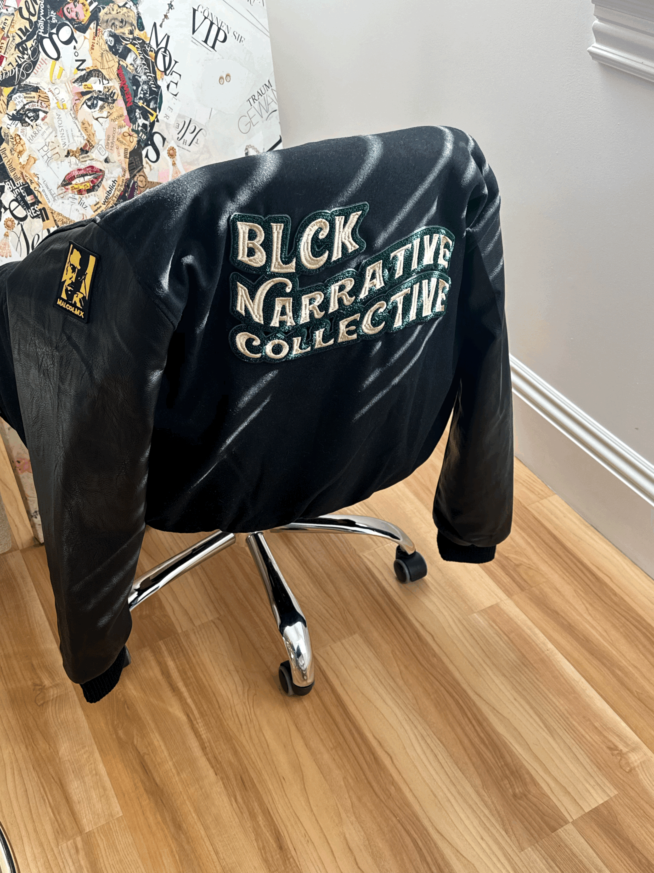 Letterman Black (Malcom X Patch)