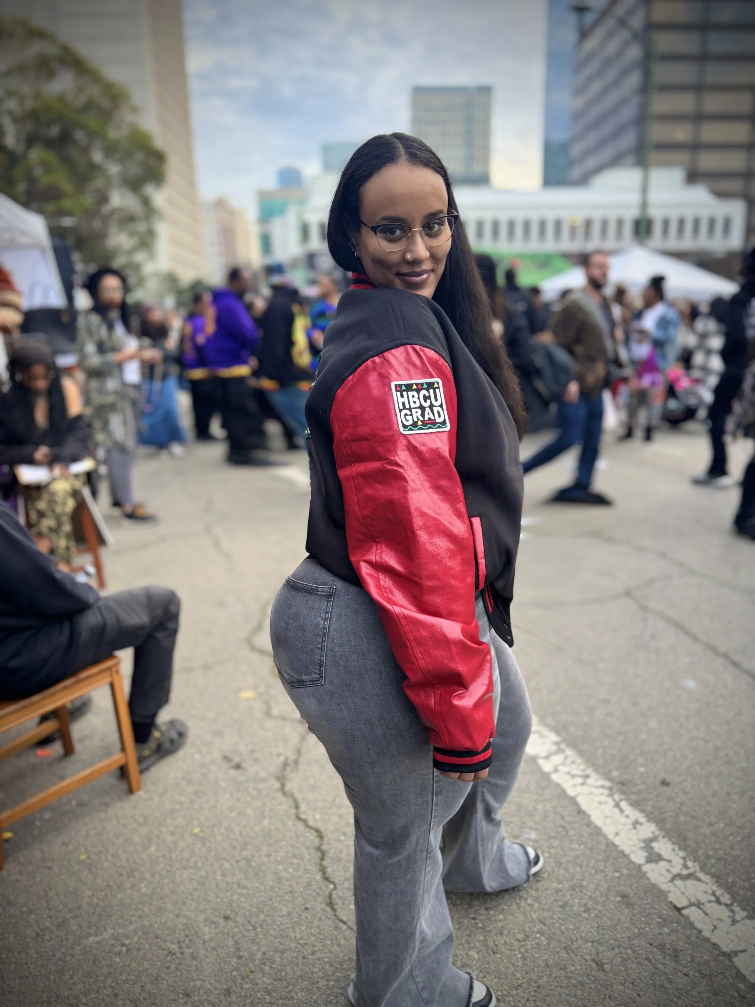 Letterman Jacket Blck/Red (HBCU Grad)