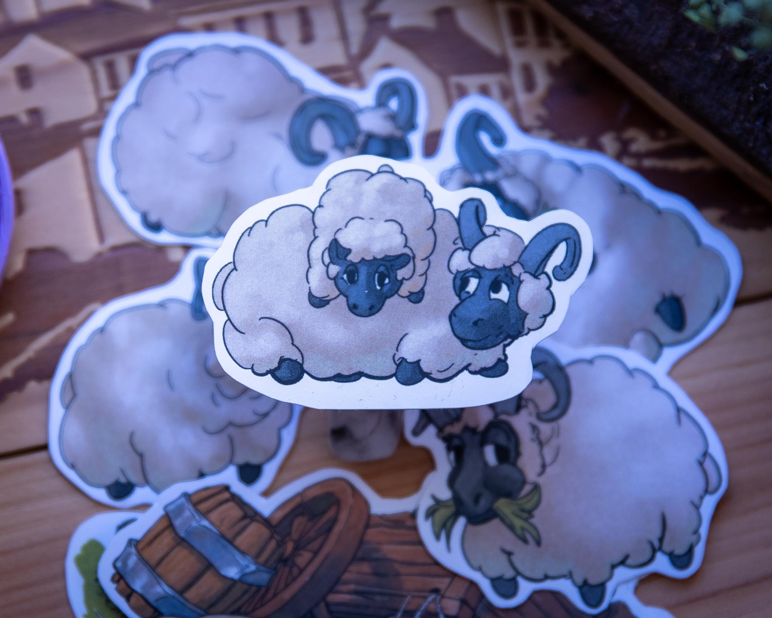 Mom and Child Sheep Handcut Sticker