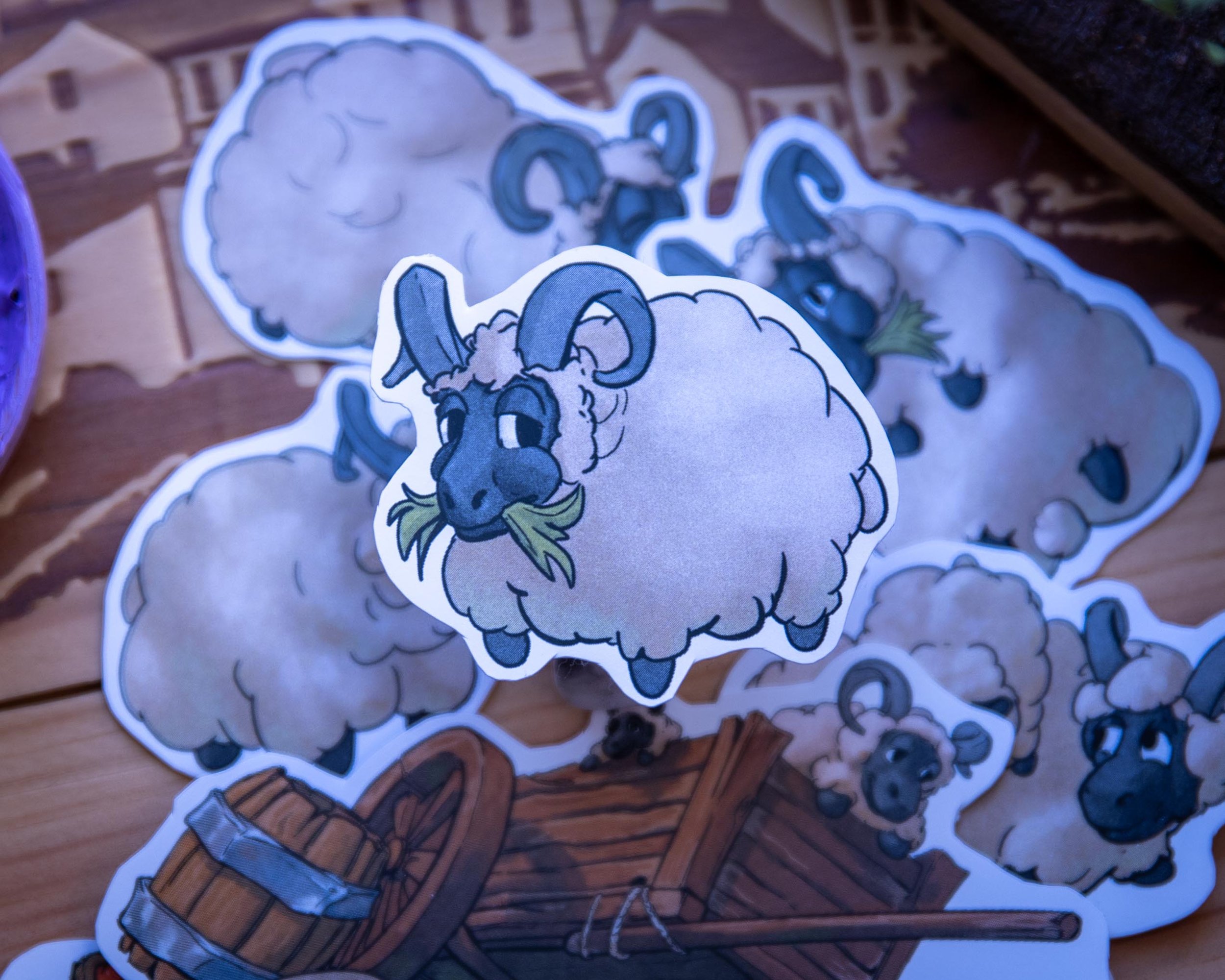 Eating Sheep Handcut Sticker