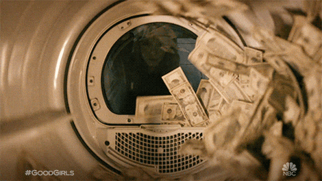 from breaking bad, money in a washing machine