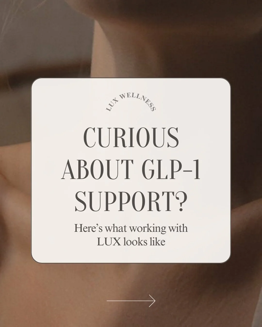 Curious about GLP-1 care but not sure what the process looks like?

At LUX, your care goes beyond the medication.

Every client begins with a one-on-one consultation with our Nurse Practitioner to discuss your goals, review your medical history, answ