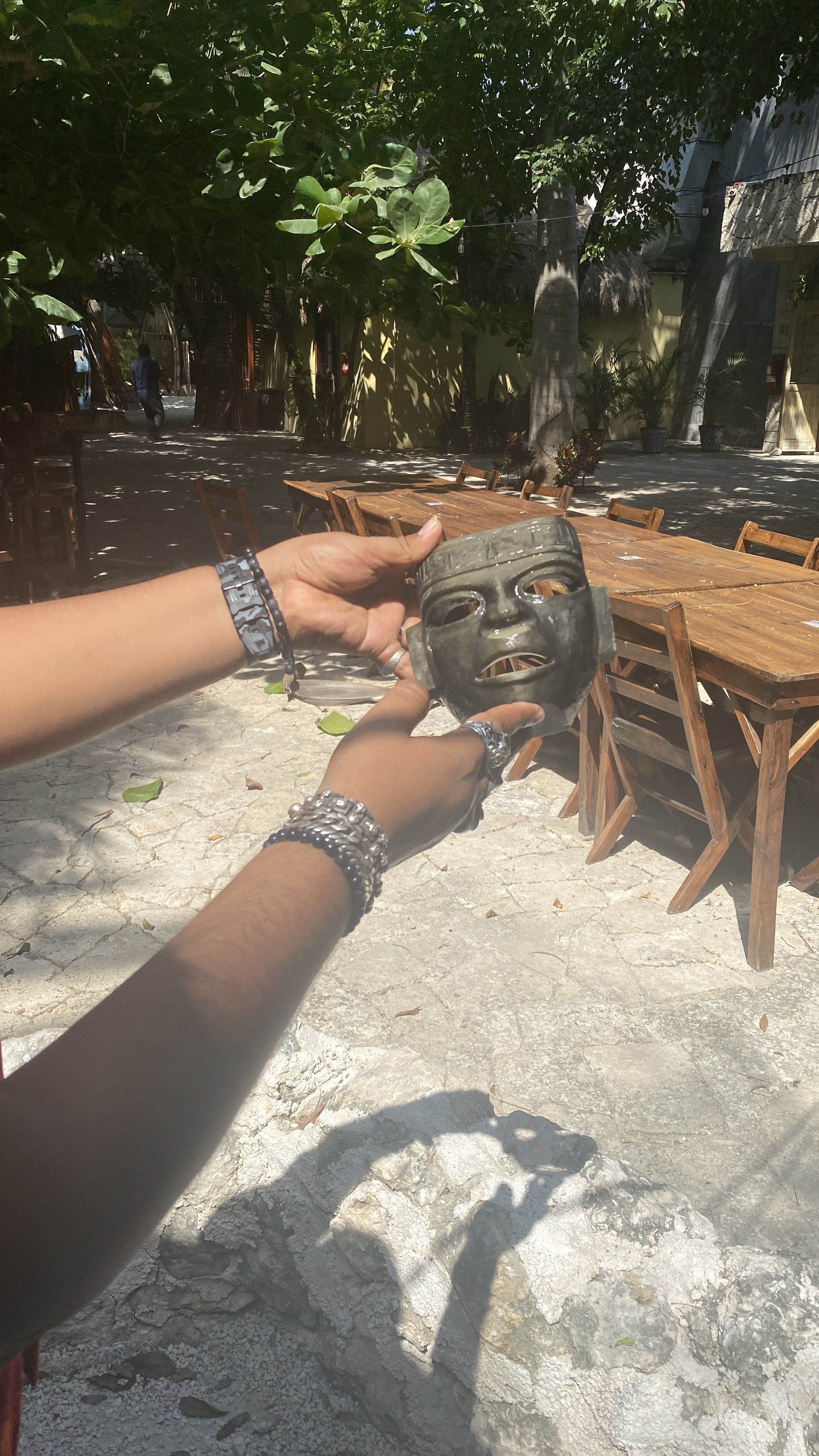 Handmade Mayan "Dia de los Muertos" mask @ Tulum