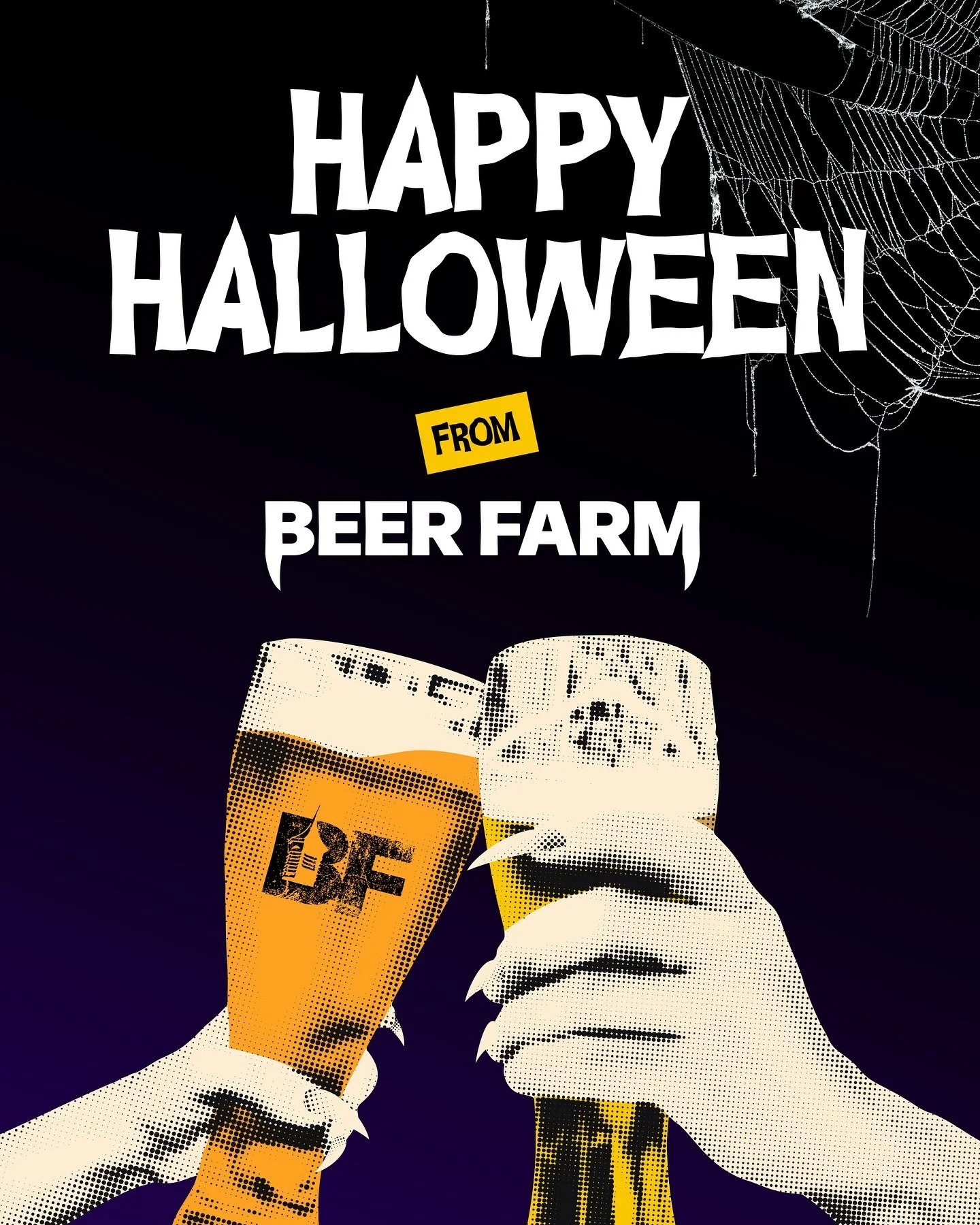 Happy Halloween from the Beer Farm team! 🎃 Here&rsquo;s to a day full of treats, good company, and cold beer 🍻 #BeerFarm #HappyHalloween #CraftBeer
