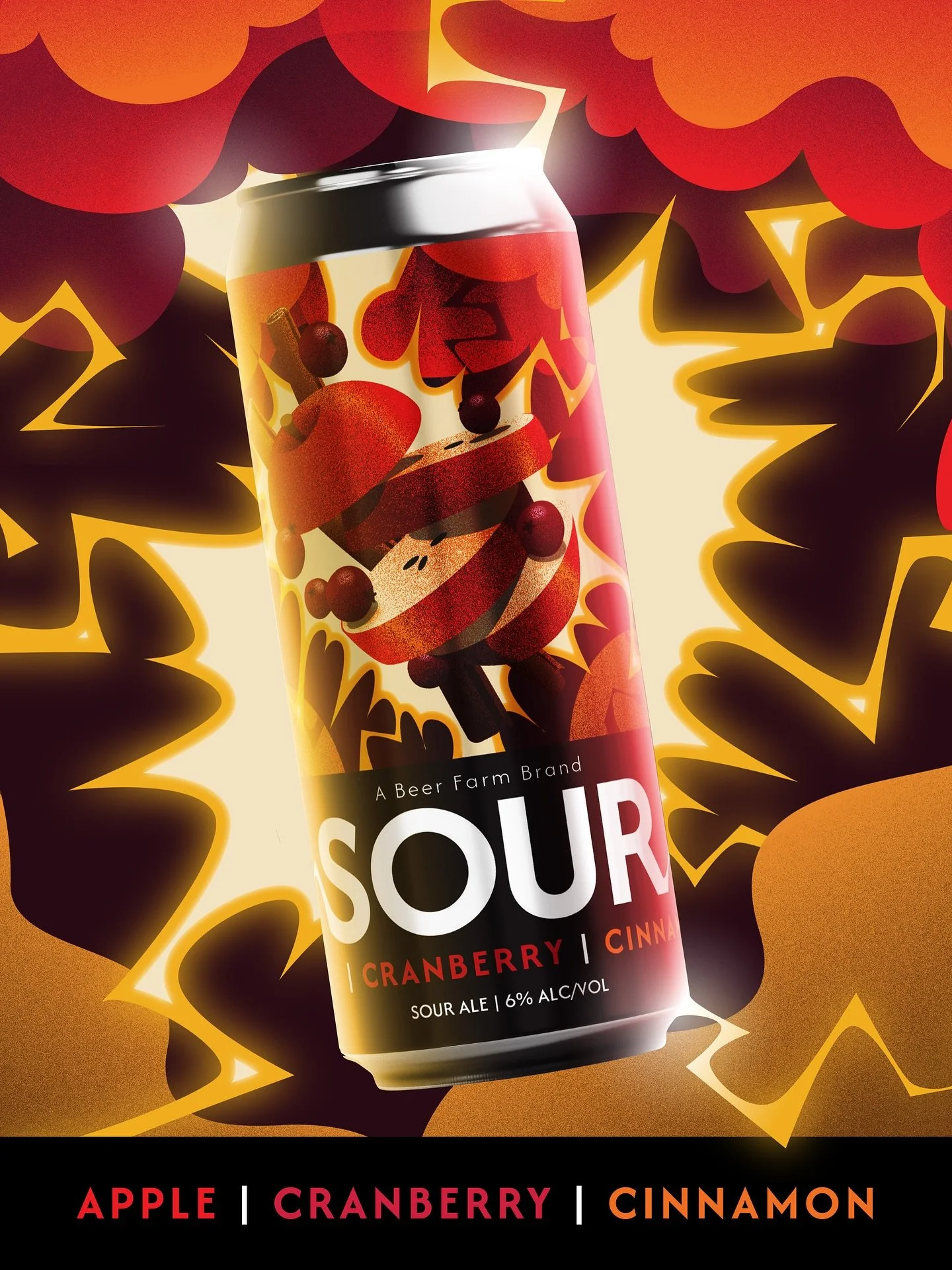 Apple, Cranberry, &amp; Cinnamon Sour 🍎 A Sour Ale made with real apples and cranberries with a dash of cinnamon. Lactose-free, pasteurized for shelf stability, and preservative-free. Add this seasonal sour to your lineup today! 🍻 #BeerFarmDistro #