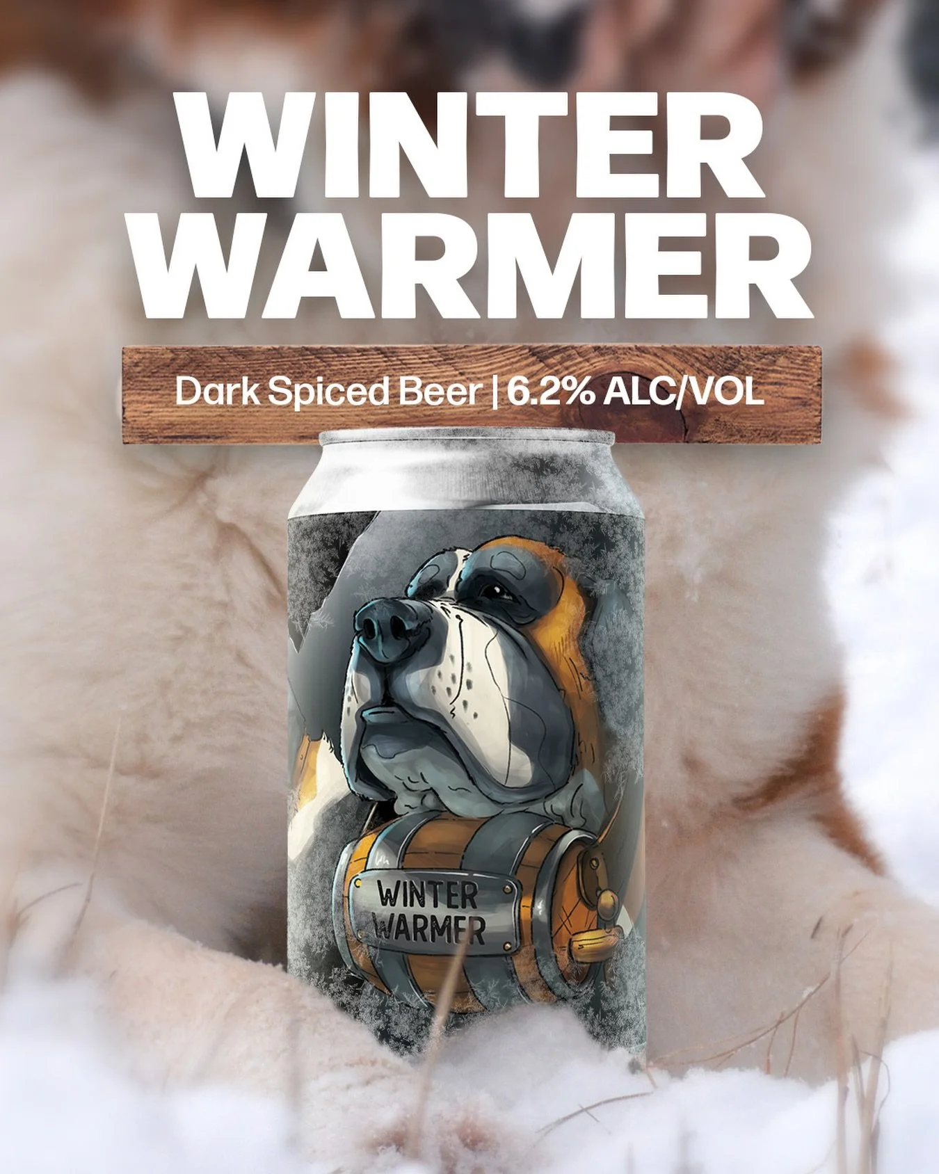 Winter Warmer is here! ❄️ A Dark Spiced Beer sitting at 6.2% ABV, brewed with a big malt presence that leads the way in both flavor and body. These malty sweet offerings are a winter seasonal favorite for a reason 🍻 Cozy up with Winter Warmer! 🐶 #B