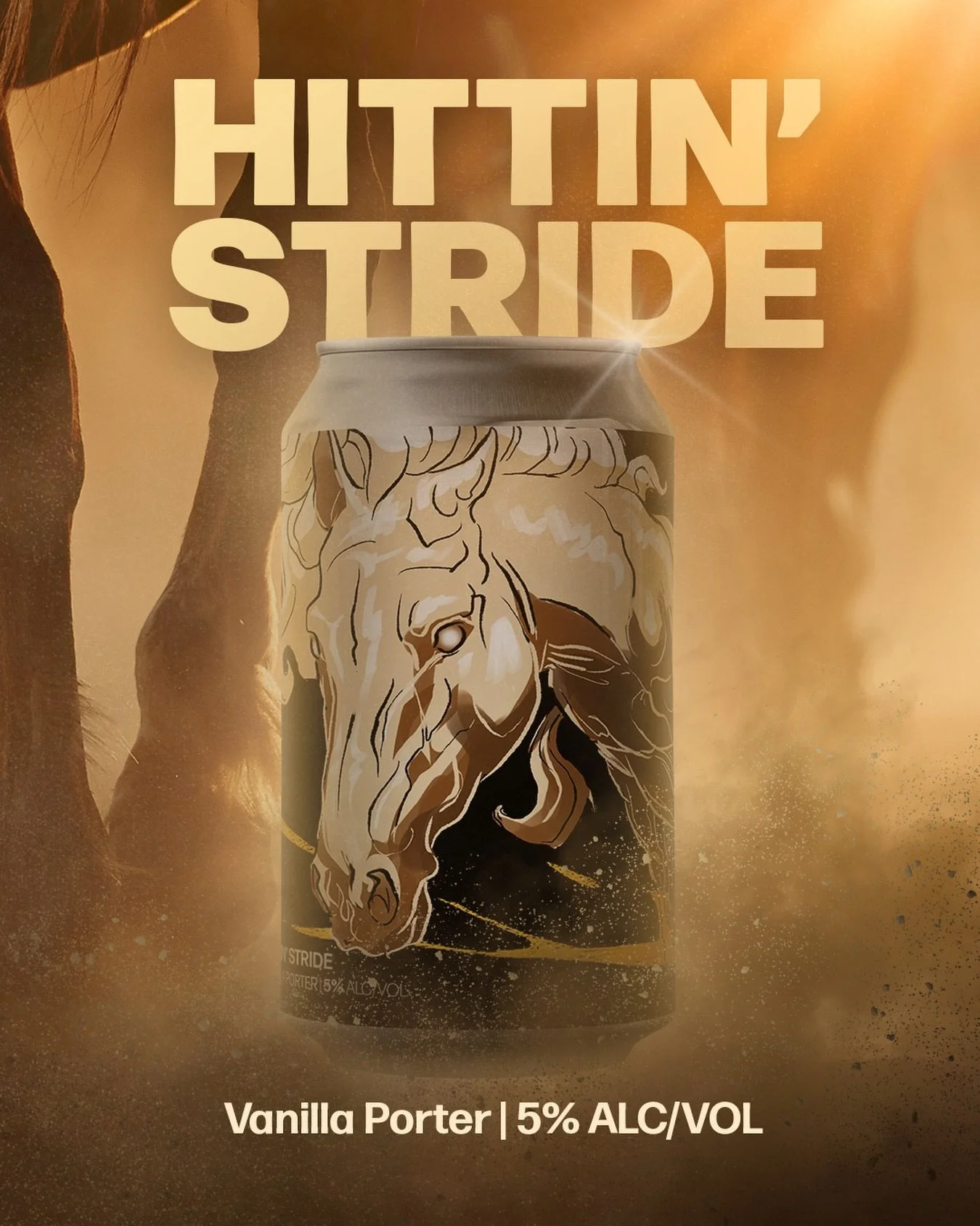 A celebration of our success, Hittin&rsquo; Stride is a porter lightly roasted with subtle chocolate notes and an upfront vanilla flavor 🐎 Add Hittin&rsquo; Stride to your lineup today! 🍻 #BeerFarm #DrinkLocal