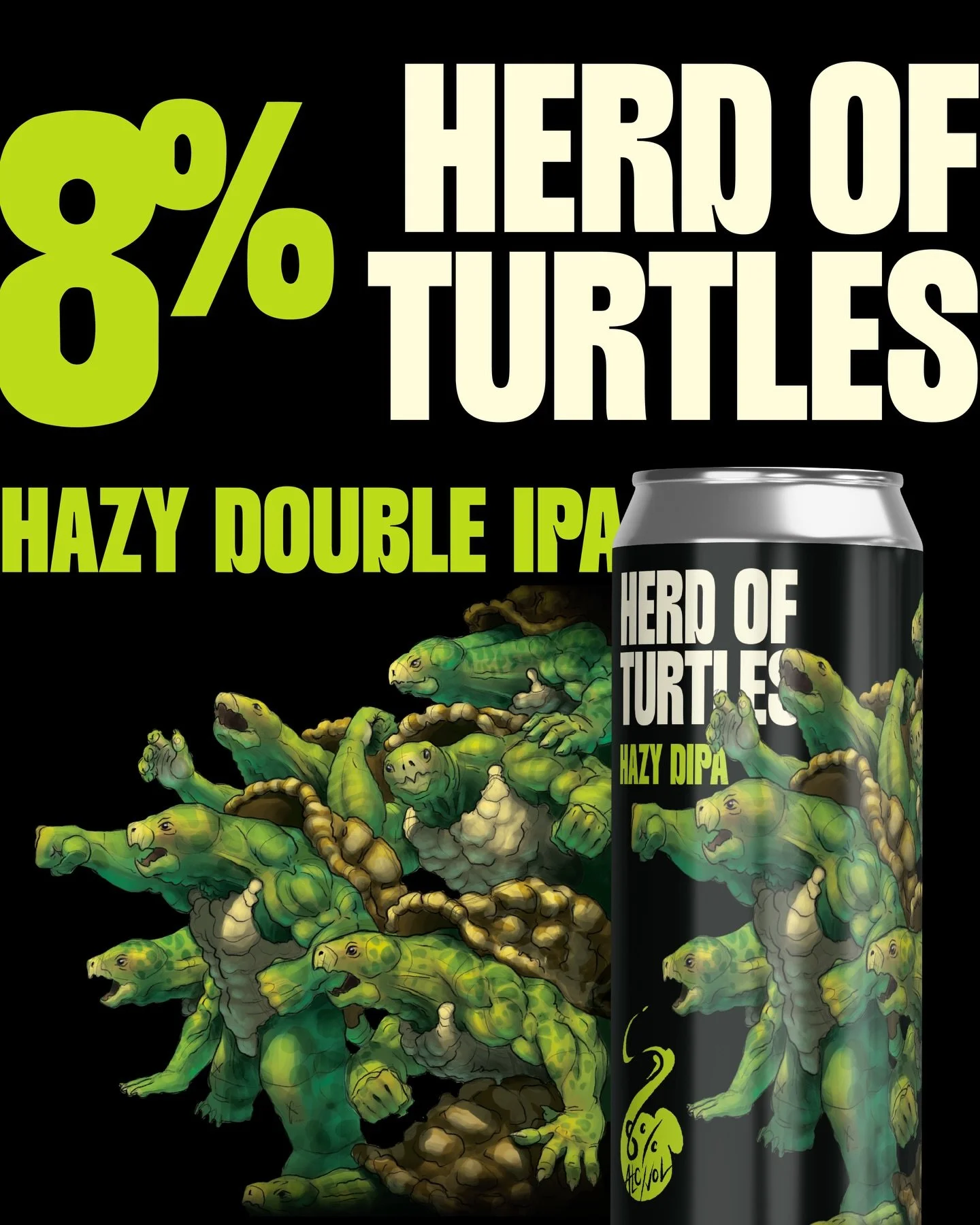 Herd of Turtles 🔥 This Hazy Double IPA brings the power with HBC-586, Citra, and Mosaic hops. Stay out of the turtles&rsquo; way 🐢 Give Herd of Turtles a try today 🍻 #BeerFarm #DrinkLocal #BeerFarmDistro