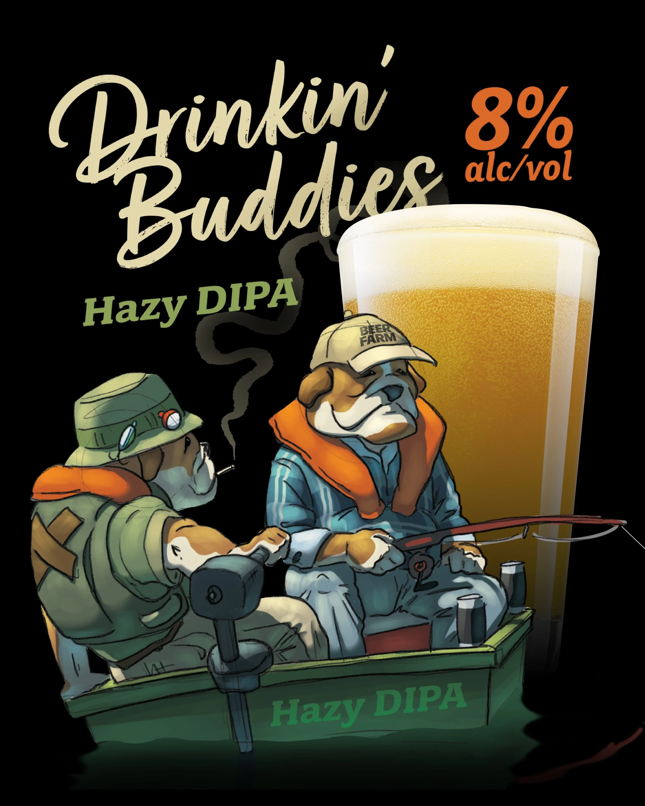 Drinkin&rsquo; Buddies is back with a new look 🤩 This all-Mosaic Hazy DIPA comes in at 8% ABV with rich notes of apricot, blueberries, and tropical fruits 🍍Medium bodied and hazy! The perfect beer to pick up and enjoy with your buddies 🍻 #BeerFarm