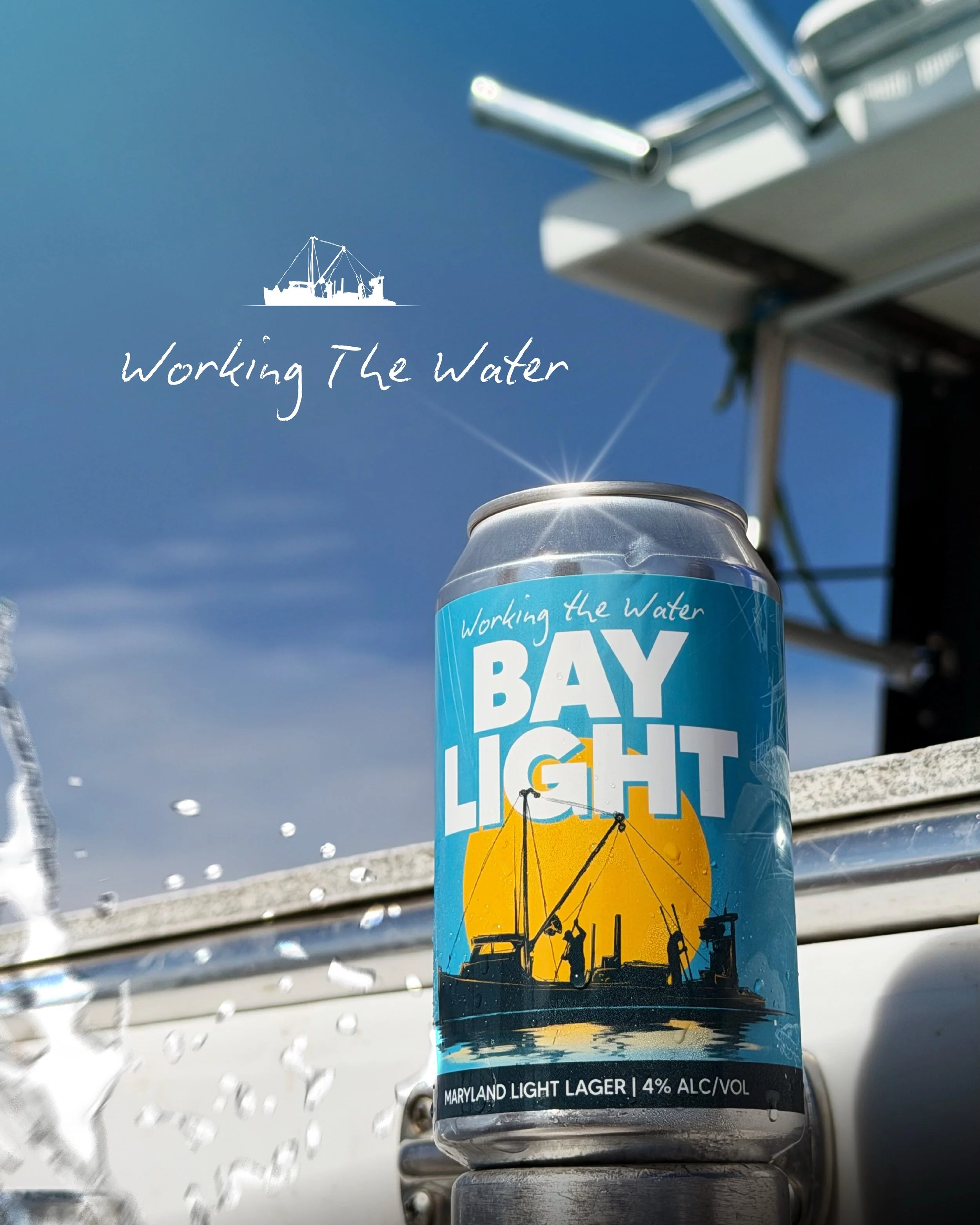 Take a break with Bay Light 🦀 A crisp Maryland light lager at 4% ABV and just 110 calories, perfect for long days on the water 🍻 #BayLight #BeerFarm #BeerFarmDistro