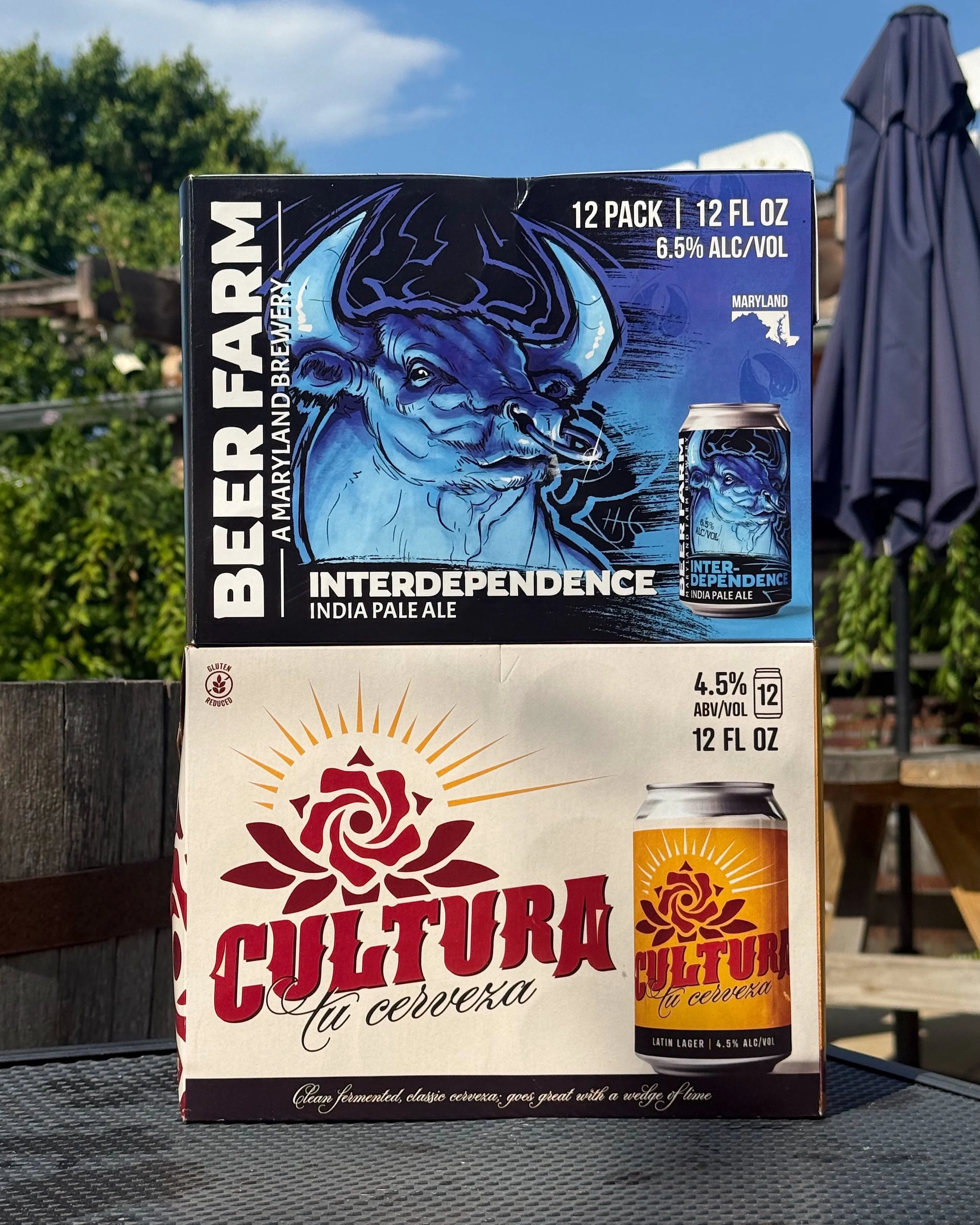 This or that? 💭 Are you cooling off with Interdependence &amp; Cultura or Bay Light &amp; Oriole? 🤩🍻 No matter your pick, Beer Farm has plenty of brews to help you beat the heat this summer ☀️ Let us know which combo you&rsquo;re choosing! ⬇️ #Bee
