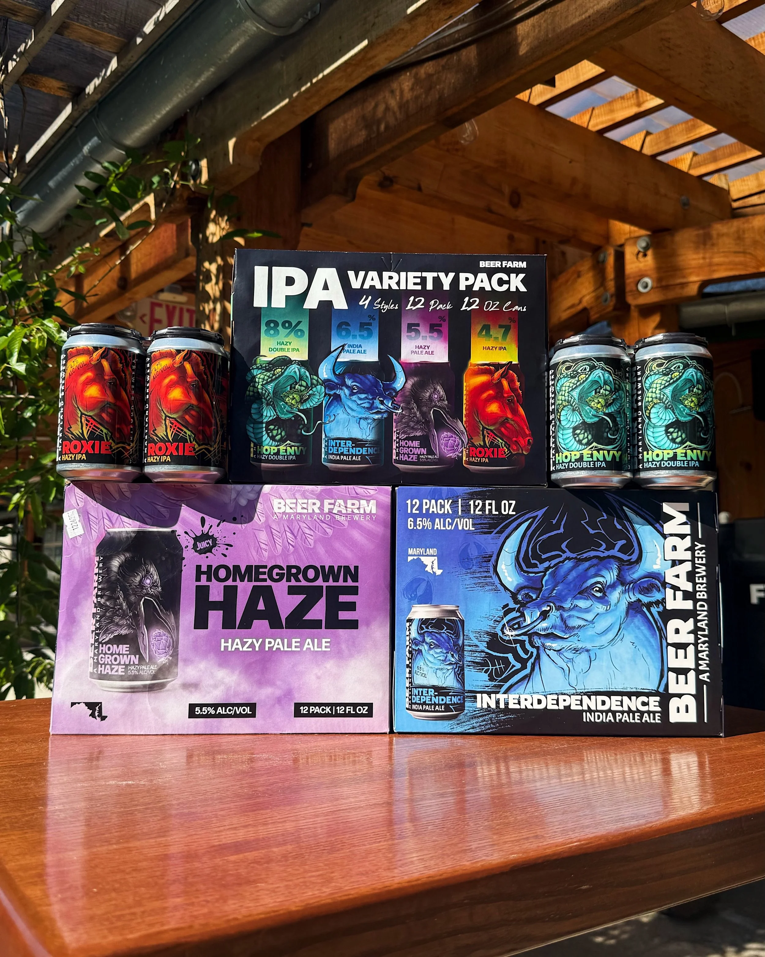 Why choose just one? 🔥 Stock up on Beer Farm favorites like Interdependence, Homegrown Haze, Hop Envy, Roxie, and our IPA Variety Pack 🍻 Reach out to your Beer Farm sales rep to keep your shelves stocked 💪 Cheers! 🍻 #BeerFarm #CraftBeer #DrinkLoc