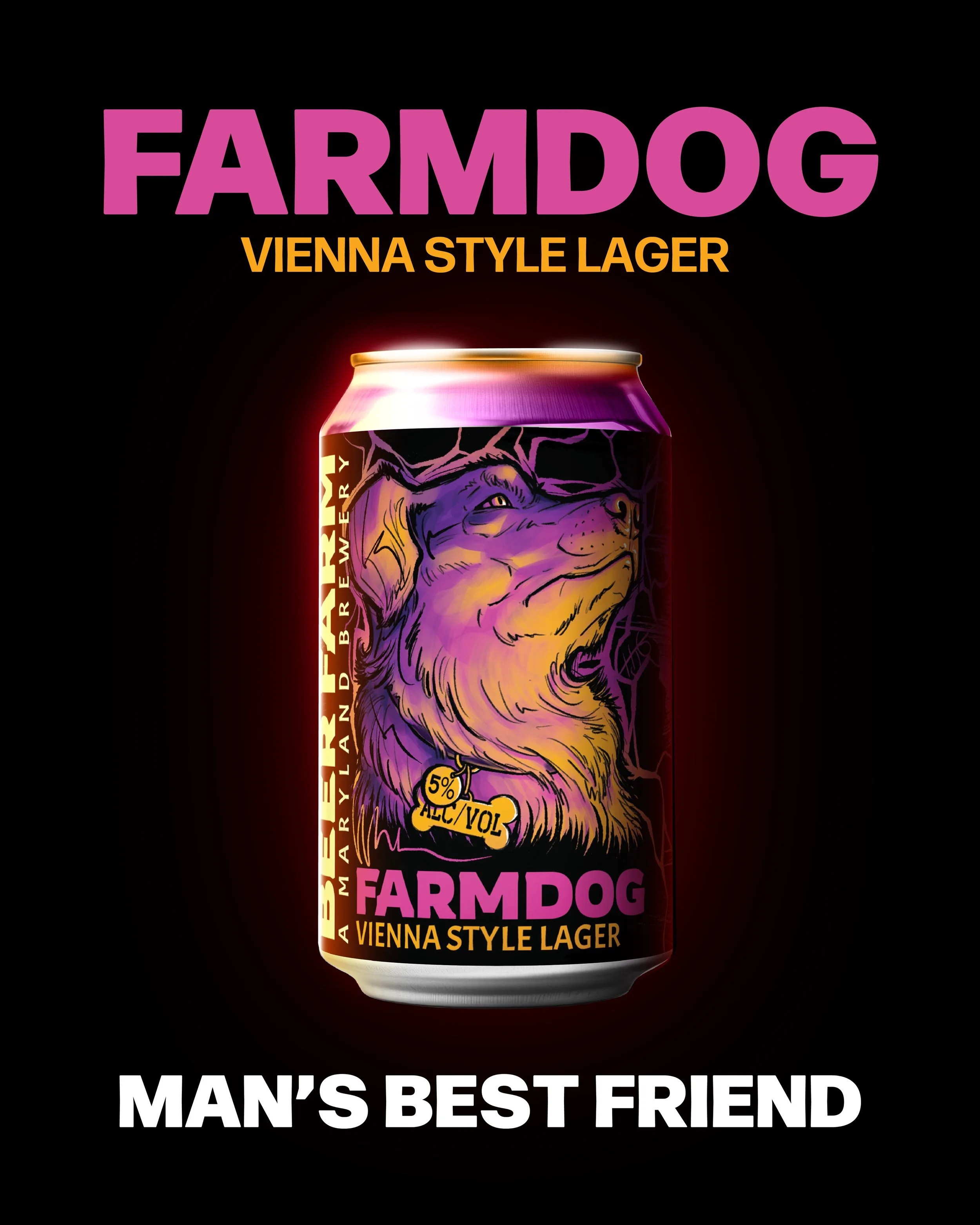 Farm Dog 🐾 A crisp, malty Vienna-style amber lager brewed with Munich and Vienna malts 🤩 Notes of caramel and toasted bread lead to a smooth, balanced finish! At 5% ABV, it&rsquo;s the perfect beer to enjoy any time 🍻 #BeerFarm #DrinkLocal #CraftB