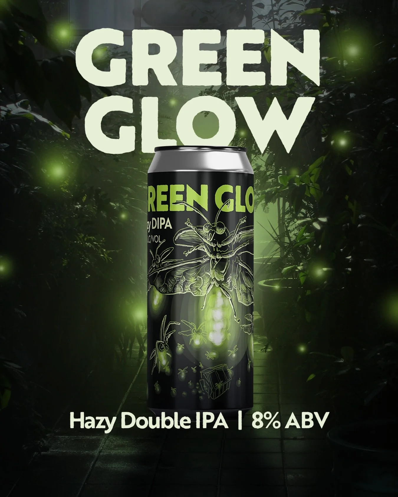 Green Glow ⚡️ A Hazy DIPA bursting with juicy mango, guava, melon, pineapple and white peach, plus a bright, Sauvignon Blanc-like finish! Find Green Glow at your local Beer Farm retailer 🍻 #BeerFarm #DrinkLocal #BeerFarmDistro