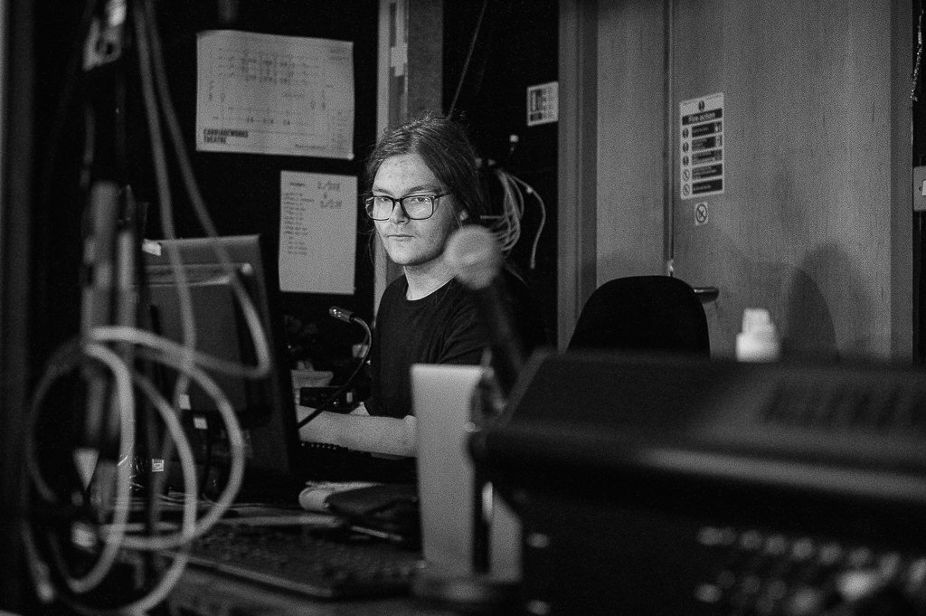 Behind the scenes of a live theatre performance at The Carriageworks Theatre in Leeds Yorkshire