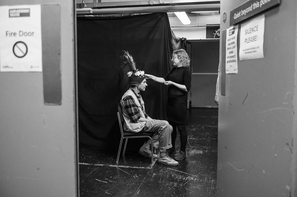 Behind the scenes of a live theatre performance at The Carriageworks Theatre in Leeds Yorkshire