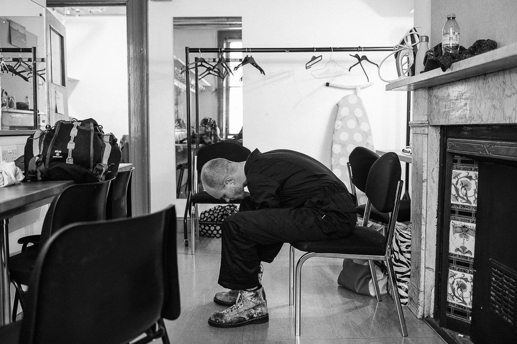 Behind the scenes of a live theatre performance at The Carriageworks Theatre in Leeds Yorkshire