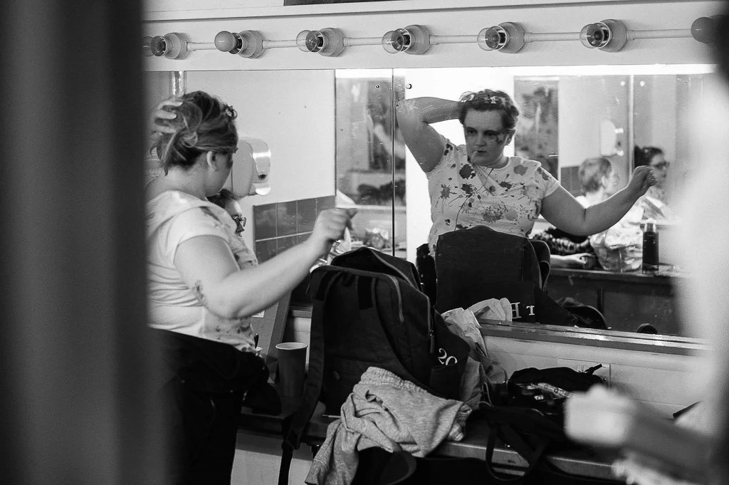 Behind the scenes of a live theatre performance at The Carriageworks Theatre in Leeds Yorkshire