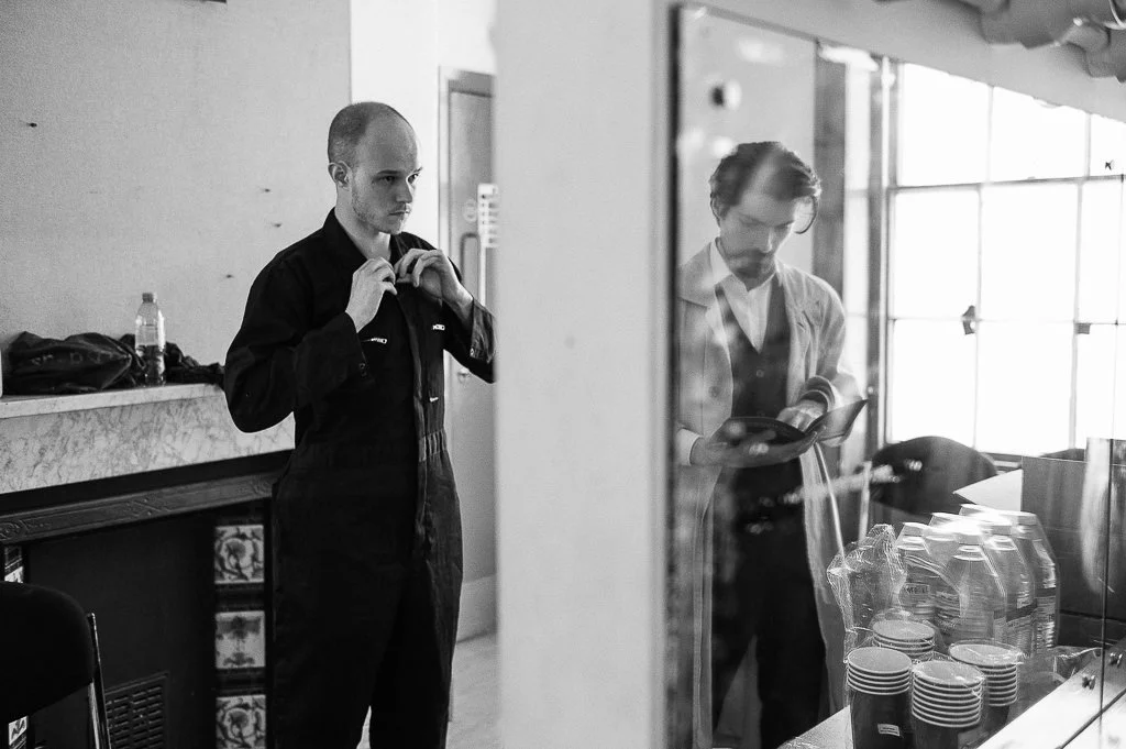 Behind the scenes of a live theatre performance at The Carriageworks Theatre in Leeds Yorkshire