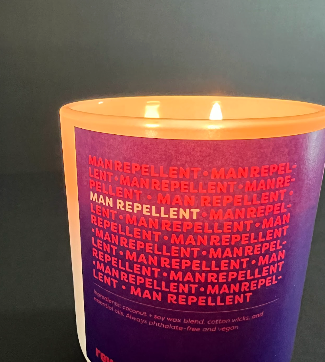 Man Repellent Lit Candle