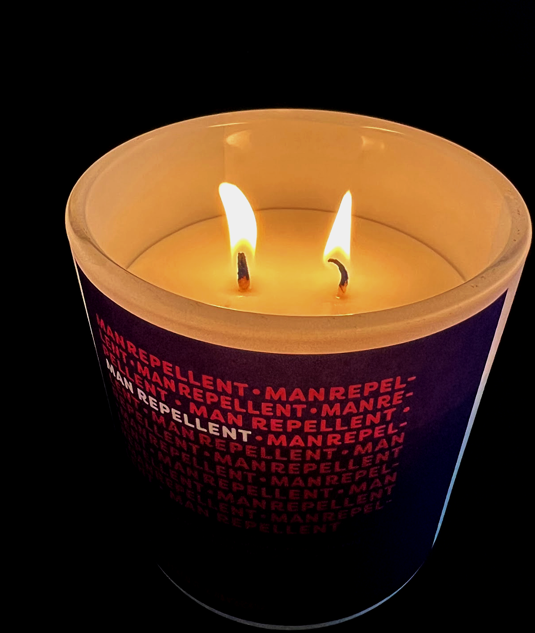 Man Repellent Scented Candle Lit