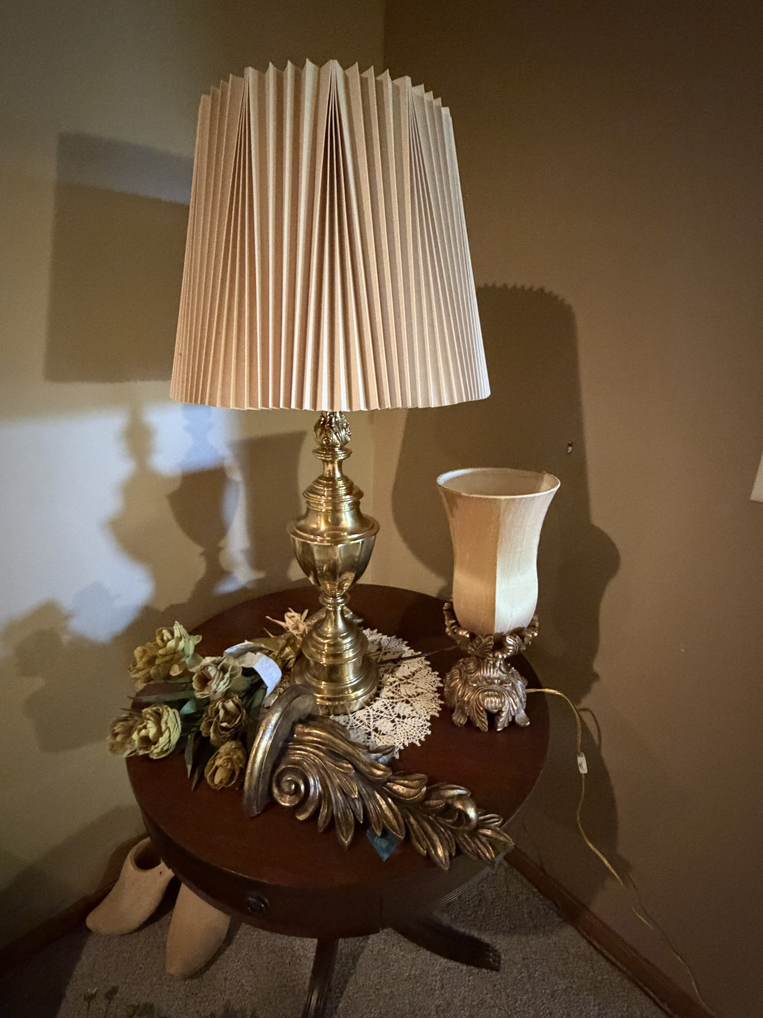 74 Gold lamp and gold wall sconce.jpg