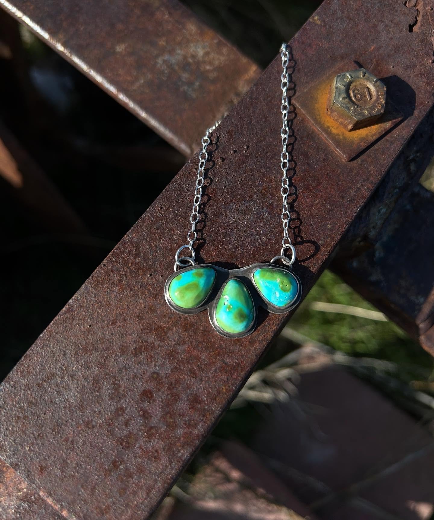 Sonoran Mountain Necklace 🩵💚🏔️
16&rdquo; Sterling Silver Chain