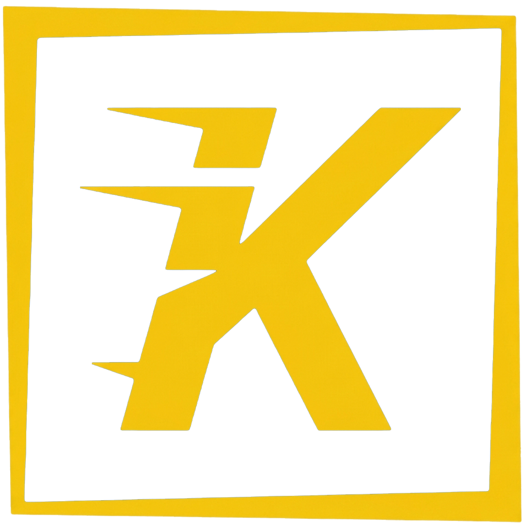 Yellow box with the letter K in the middle.