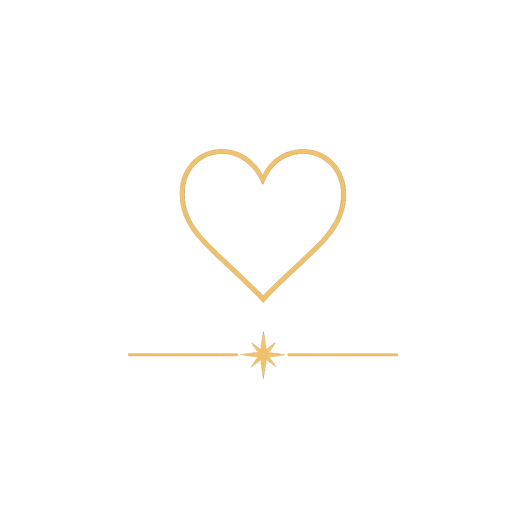 The image features the phrase "You are loved" in elegant gold lettering, with a gold heart beneath the text and a gold starburst below the heart, all on a black background.