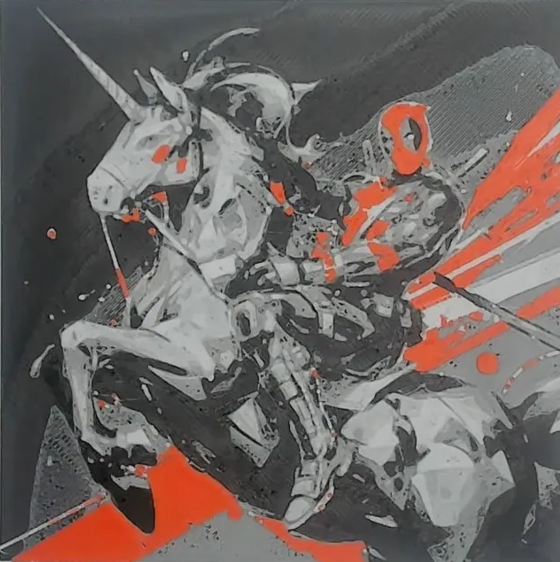 Deadpool on a Unicorn Hueforge