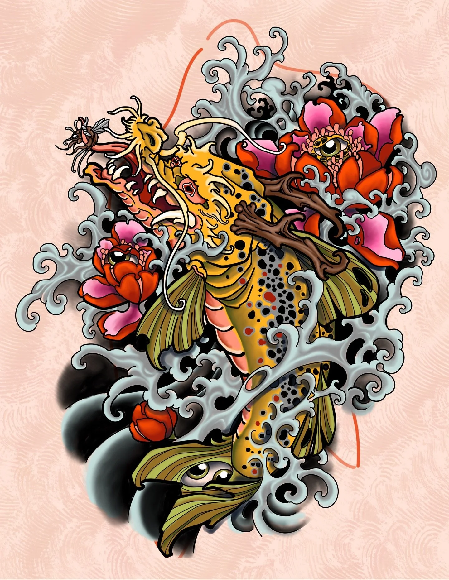 Many of us swim up stream through life, facing many challenges as we chase our dreams, our goals, our ideal life. However, many choose in one way or another. to give up.

This design is inspired by all of you. My friends, acquaintances, and familiar 