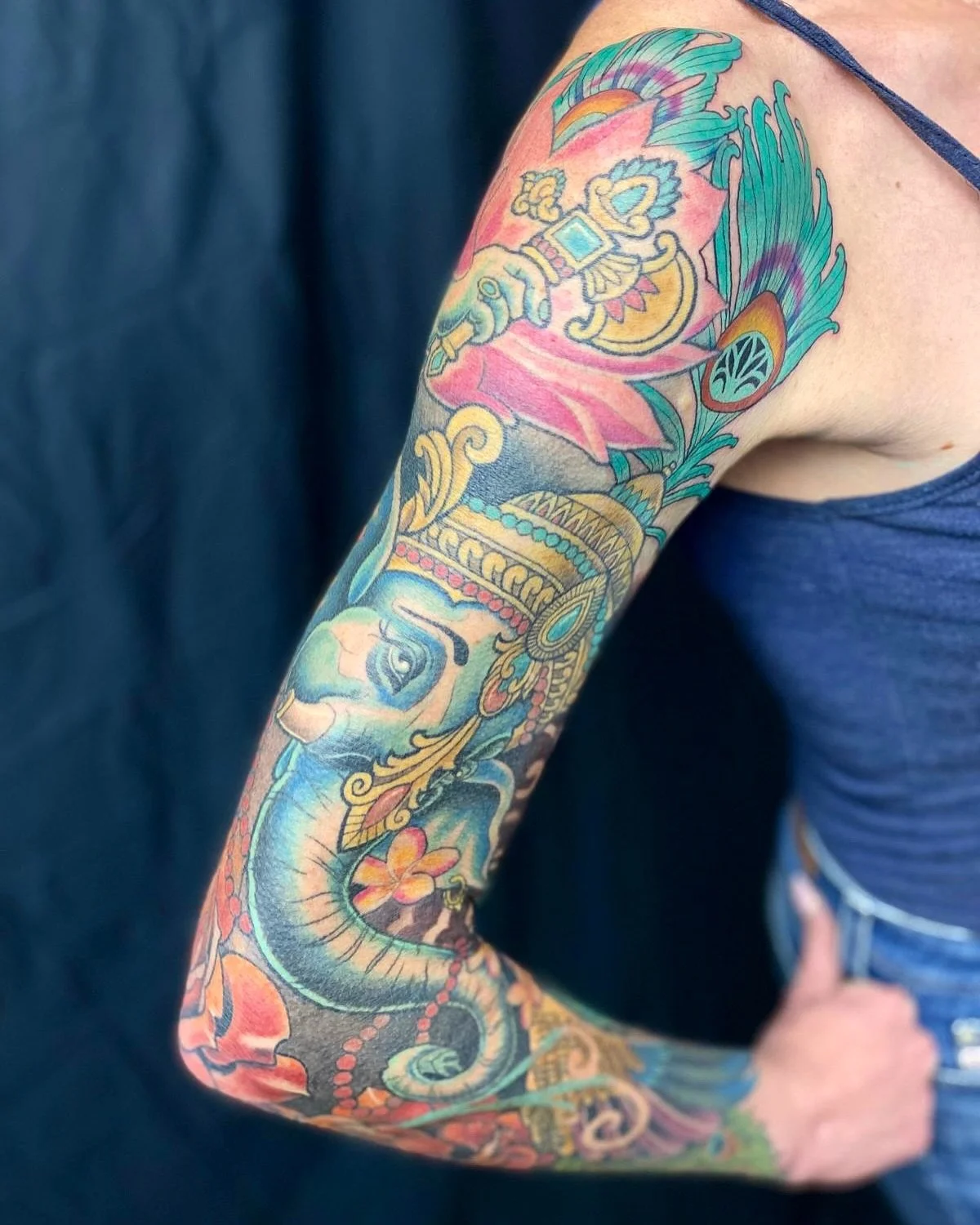 Incredible week of tattooing, I was able to finish 3 sleeves. We added a couple clouds and feathers up top. The rest is healed a year or two. Thanks Jessica for being awesome and driving up from Telluride to see this project through!