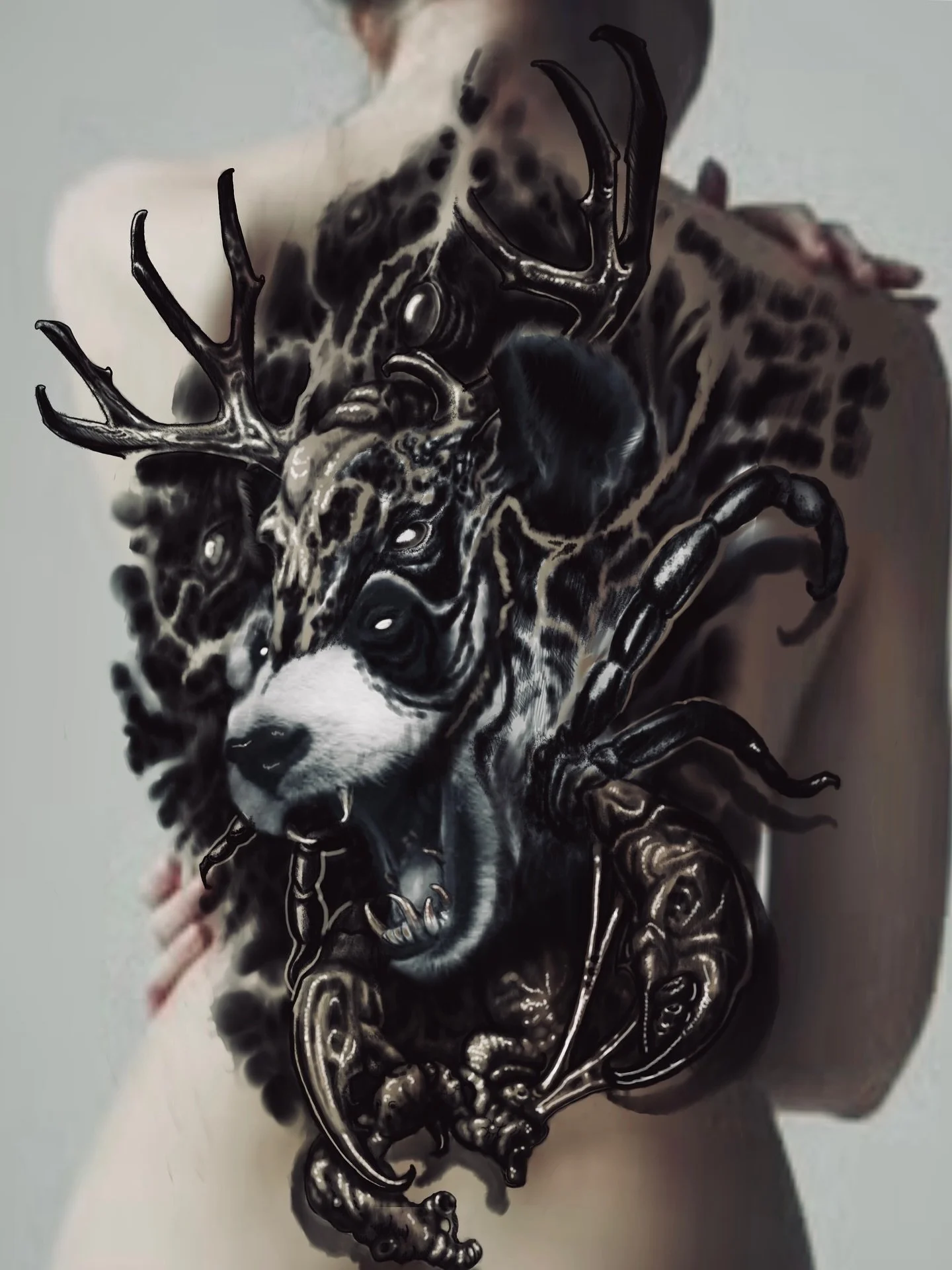 I was reminded recently how fun of a puzzle collage is for your mind, and it really makes for an interesting reference for tattoo design. 

I&rsquo;ve had a lot of dark cosmic horror themes on my mind recently and this made for a great jumping off po