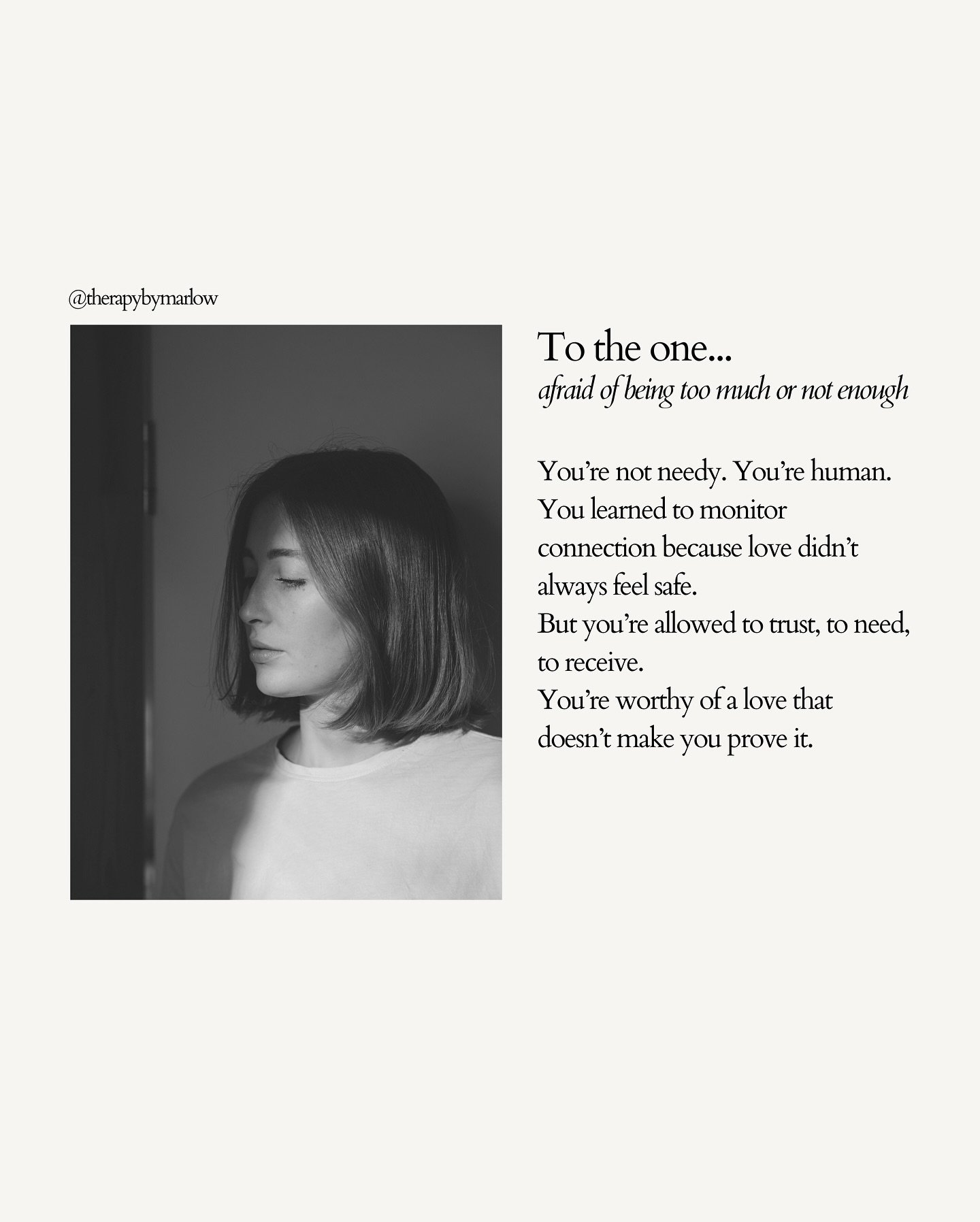 Many people who fear being &ldquo;too much&rdquo; or &ldquo;not enough&rdquo; once had to manage love that felt conditional.

They learned to earn affection through perfection, silence, or caretaking, anything that kept connection intact.

This post 